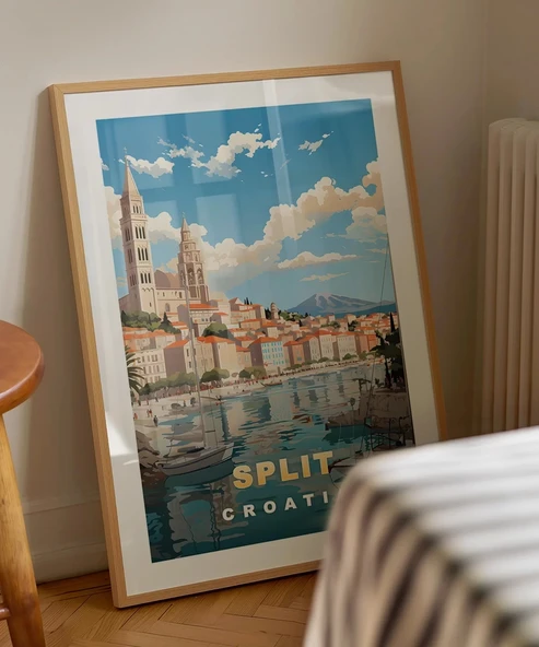 Çerçevesiz Poster Split Sahil Manzarası - Resim 3