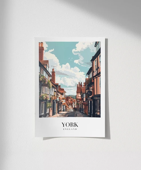 Çerçevesiz Poster York Tarihi Sokakları ürün görseli