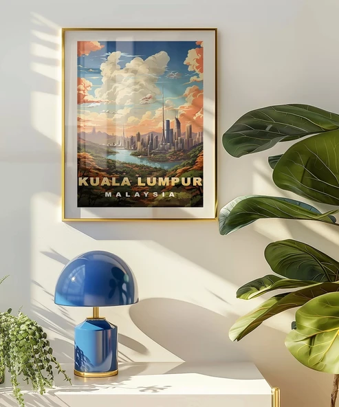 Çerçevesiz Poster Kuala Lumpur Şehir Silüeti - Resim 5