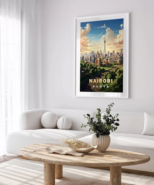 Çerçevesiz Poster Nairobi Şehir Manzarası - Resim 4