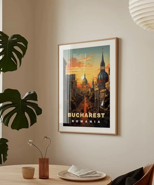 Çerçevesiz Poster Bükreş Altın Saatin Büyüsü - 3