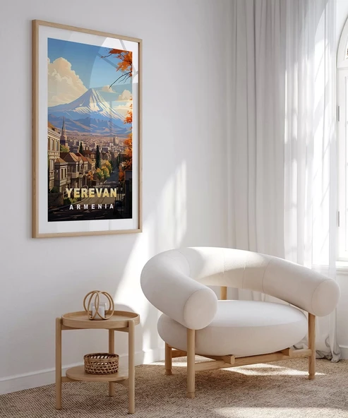 Çerçevesiz Poster Yerevan ve Ararat Dağı Manzarası - Resim 3
