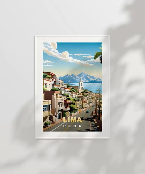 Çerçevesiz Poster Tropikal Lima Sokakları Dekoratif - 2