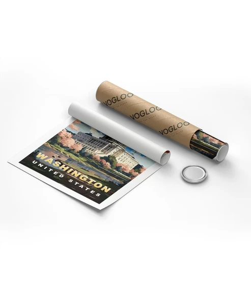 Çerçevesiz Poster Washington Capitol Vintage - Resim 8