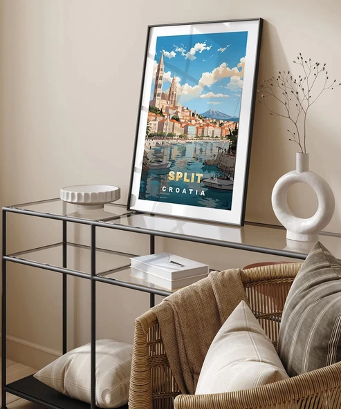 Çerçevesiz Poster Split Sahil Manzarası - Resim 4