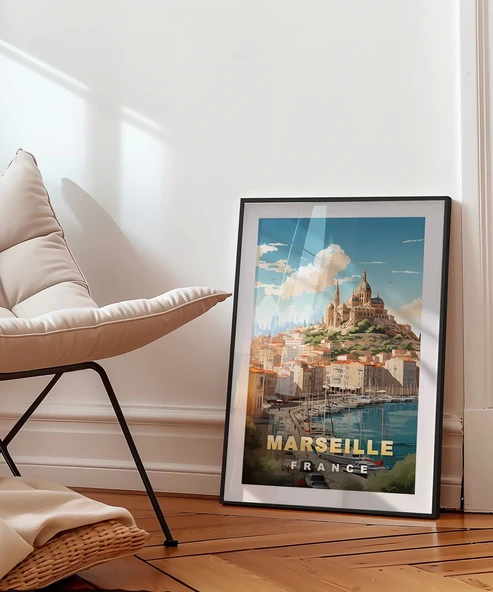 Çerçevesiz Poster Marsilya'nın Tarihi ve Deniz Estetiği - Resim 4