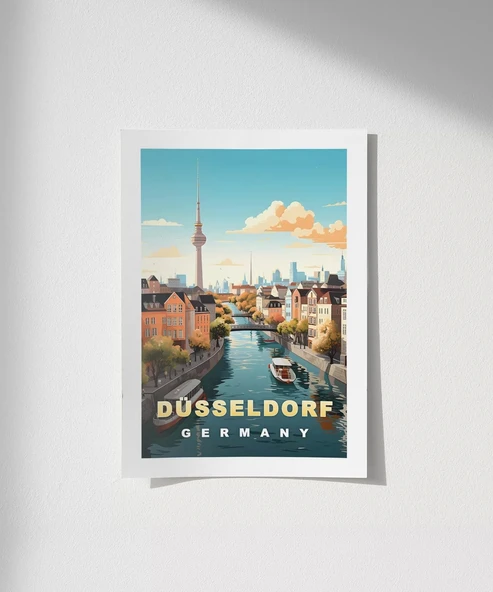 Çerçevesiz Poster Düsseldorf Almanya