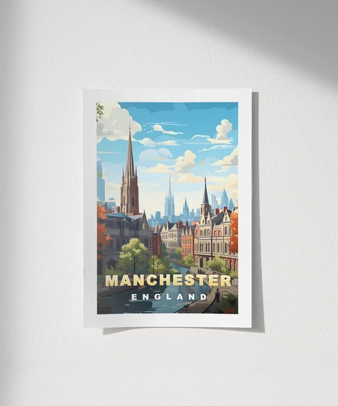 Çerçevesiz Poster Manchester'ın Zarif Mimarisi ürün görseli