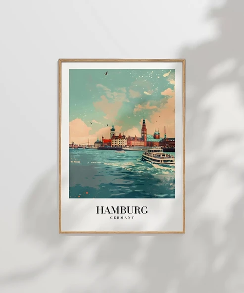 Çerçevesiz Poster Hamburg Seyahat - Resim 6