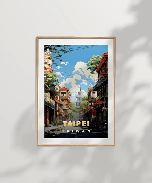Çerçevesiz Poster Taipei Sokak Manzarası - Resim 7