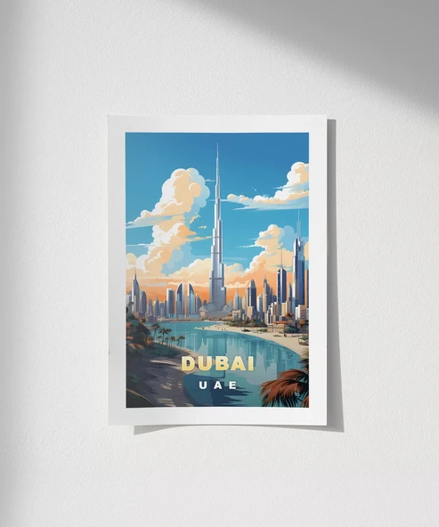 Çerçevesiz Poster Dubai Burj Khalifa Kulesi ürün görseli