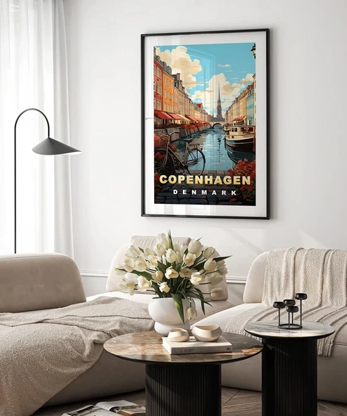 Çerçevesiz Poster Nyhavn'ın Renkli Kanalları - Resim 4