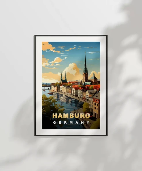 Çerçevesiz Poster Kuzeyin İncisi Hamburg - Resim 7