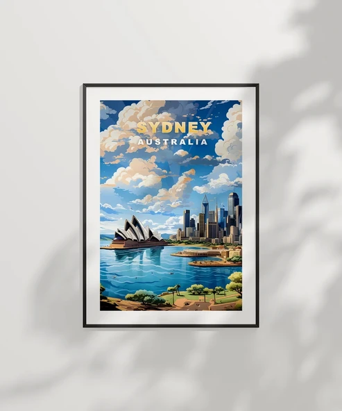 Çerçevesiz Poster Sydney Limanı ve Opera Binası - Resim 7