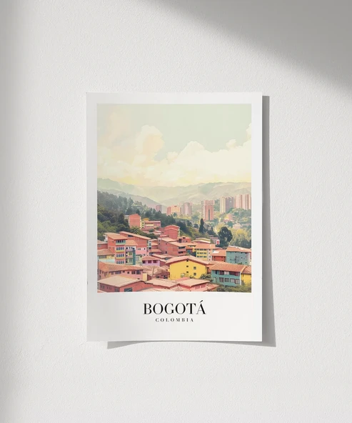 Çerçevesiz Poster Bogotá'nın Renkli Çatıları ürün görseli
