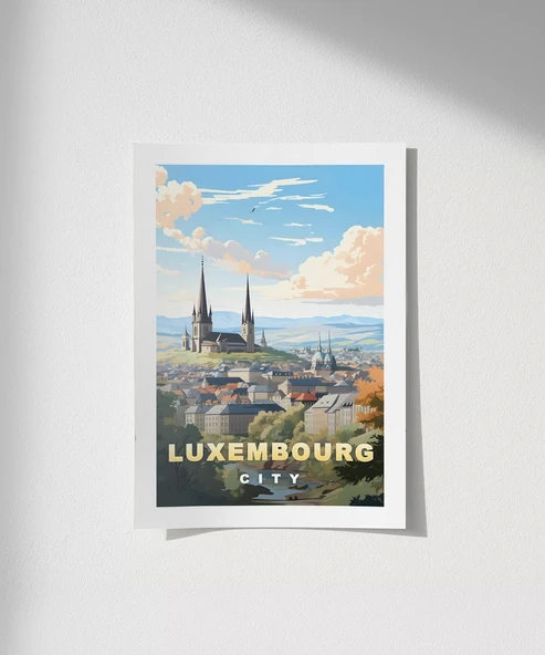 Çerçevesiz Poster Lüksemburg Şehri Tarihi Manzarası ürün görseli