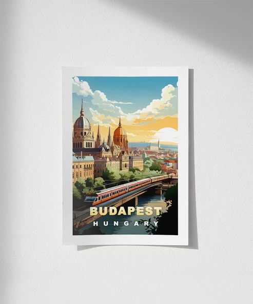 Çerçevesiz Poster Tuna Nehri Üzerinde Gün Doğumu ürün görseli