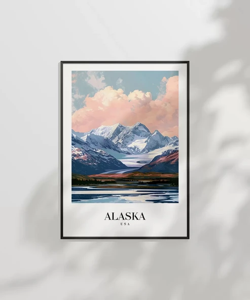 Çerçevesiz Poster Karlarla Kaplanmış Alaska - Resim 6