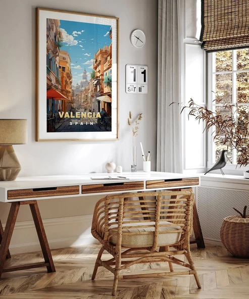 Çerçevesiz Poster Valencia’nın Zarif ve Canlı Sokakları - Resim 4