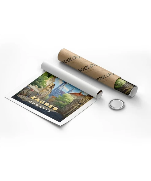 Çerçevesiz Poster Zagreb Katedrali Sokak Manzarası - Resim 8