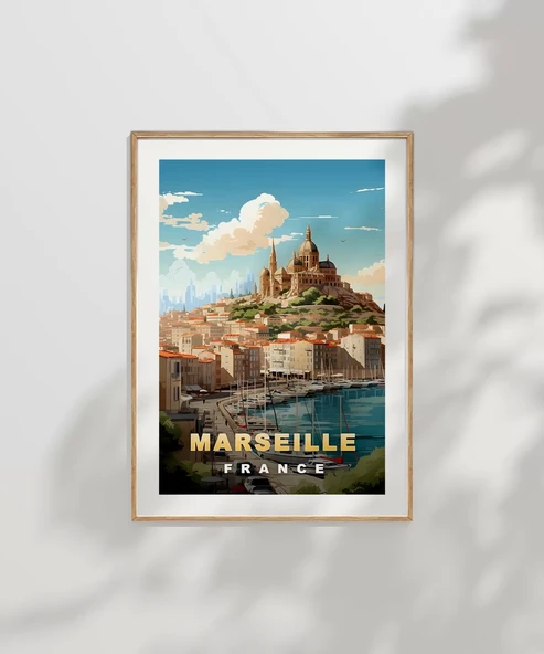Çerçevesiz Poster Marsilya'nın Tarihi ve Deniz Estetiği - Resim 7
