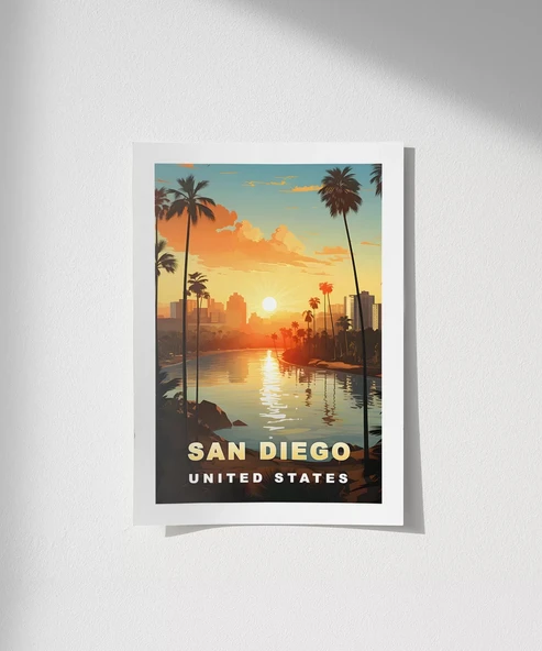 Çerçevesiz Poster San Diego Gün Batımı ürün görseli