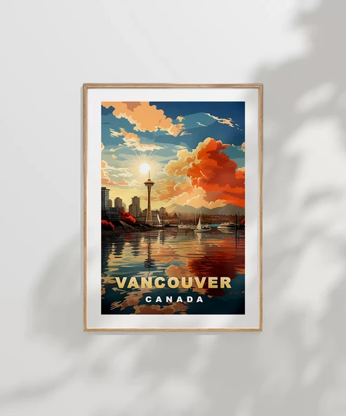 Çerçevesiz Poster Vancouver Gün Batımı Manzarası - Resim 6