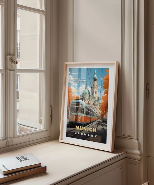 Çerçevesiz Poster Münih'in Renkli Sonbahar Sokakları - Resim 5