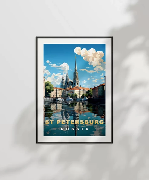 Çerçevesiz Poster St. Petersburg Kanal Manzarası - Resim 6