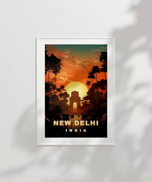 Çerçevesiz Poster New Delhi Gün Batımı - Resim 2