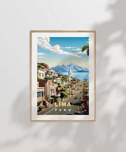 Çerçevesiz Poster Tropikal Lima Sokakları Dekoratif - 7