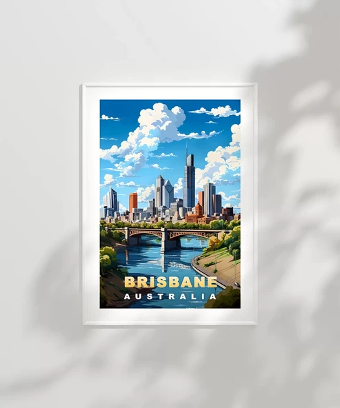 Çerçevesiz Poster Nehir ve Gökdelenlerin Şehri - Resim 2