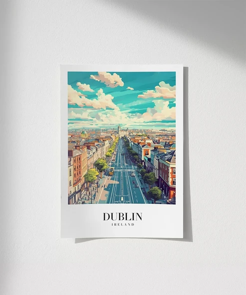 Çerçevesiz Poster Grafton Caddesi Manzarası ürün görseli