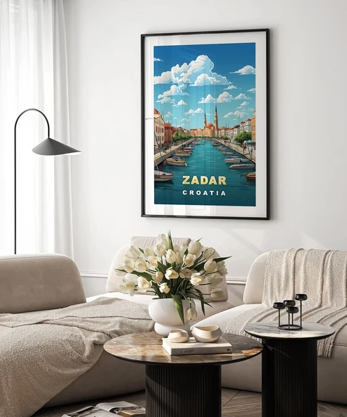 Çerçevesiz Poster Zadar Hırvatistan Kıyı Manzarası - Resim 4