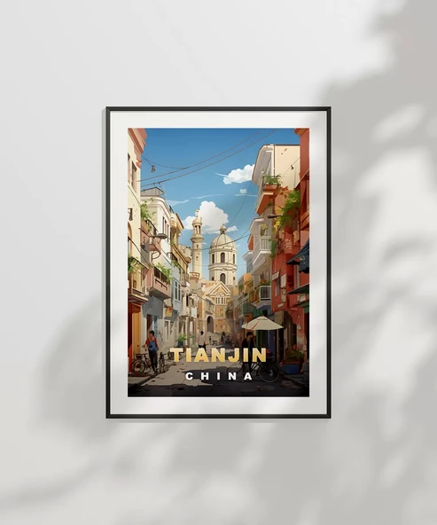 Çerçevesiz Poster Tianjin Tarihi Sokak Manzarası - 7