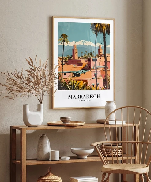 Çerçevesiz Poster Kızıl Şehir Marakeş - Resim 5