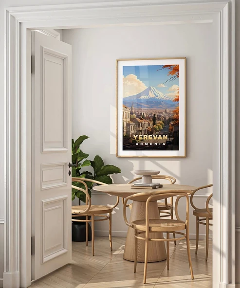 Çerçevesiz Poster Yerevan ve Ararat Dağı Manzarası - Resim 4