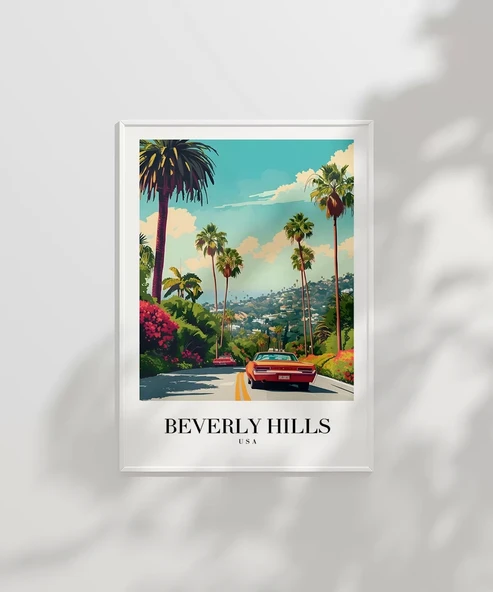 Çerçevesiz Poster Los angeles Şehir İlüstrasyonu - Resim 2