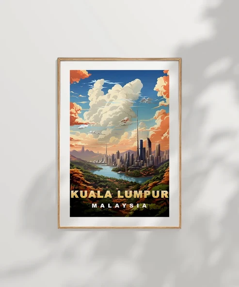 Çerçevesiz Poster Kuala Lumpur Şehir Silüeti - Resim 7