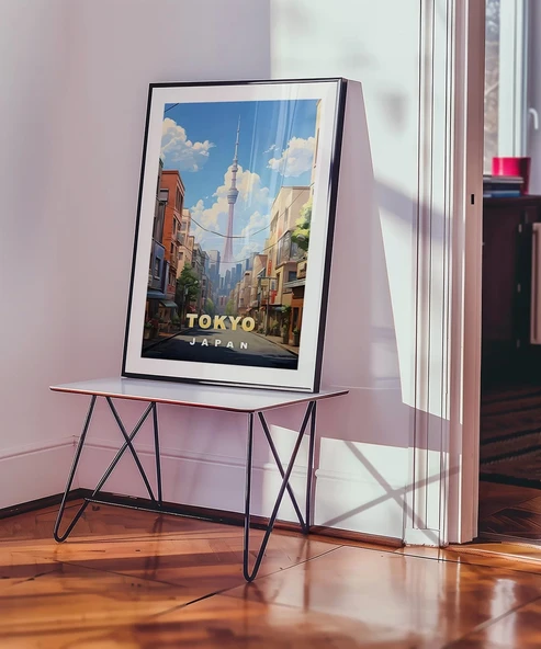 Çerçevesiz Poster Tokyo Sokak Manzarası - Resim 5