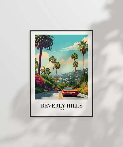 Çerçevesiz Poster Los angeles Şehir İlüstrasyonu - Resim 7