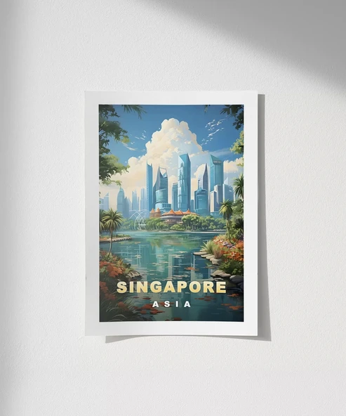 Çerçevesiz Poster Singapore Modern Manzarası ürün görseli