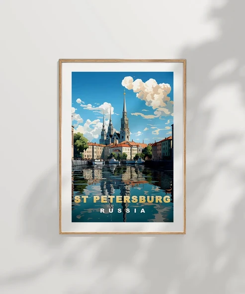 Çerçevesiz Poster St. Petersburg Kanal Manzarası - Resim 7