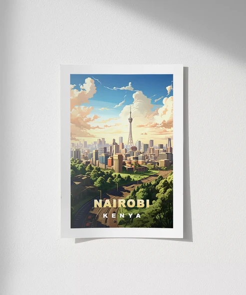 Çerçevesiz Poster Nairobi Şehir Manzarası ürün görseli