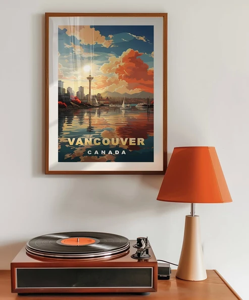 Çerçevesiz Poster Vancouver Gün Batımı Manzarası - Resim 3