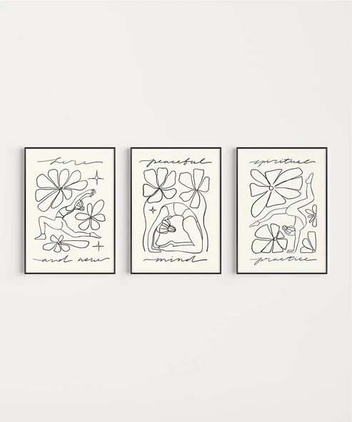 Çerçevesiz Poster Huzurlu Duruşlar 3'lü - Resim 4