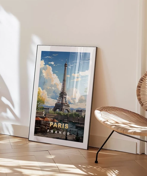 Çerçevesiz Poster Sanatsal Eyfel Kulesi - Resim 5