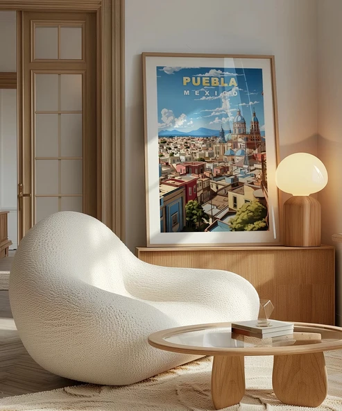 Çerçevesiz Poster Puebla’nın Renkli Sokakları - Resim 5