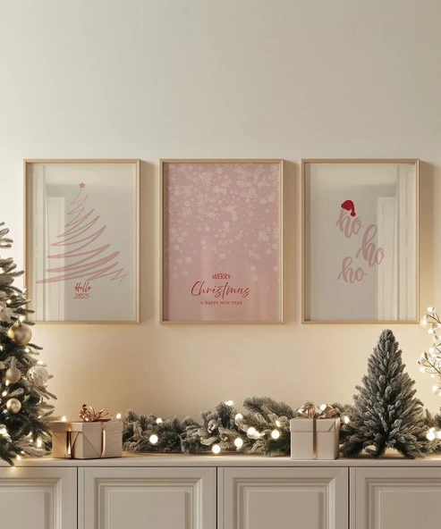 Çerçevesiz Poster Beyaz Yılbaşı 3'lü ürün görseli