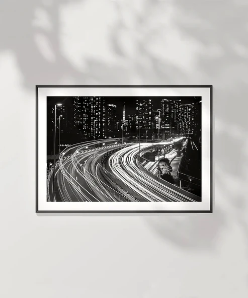 Çerçevesiz Poster Geceye Akan Yollar - Resim 2